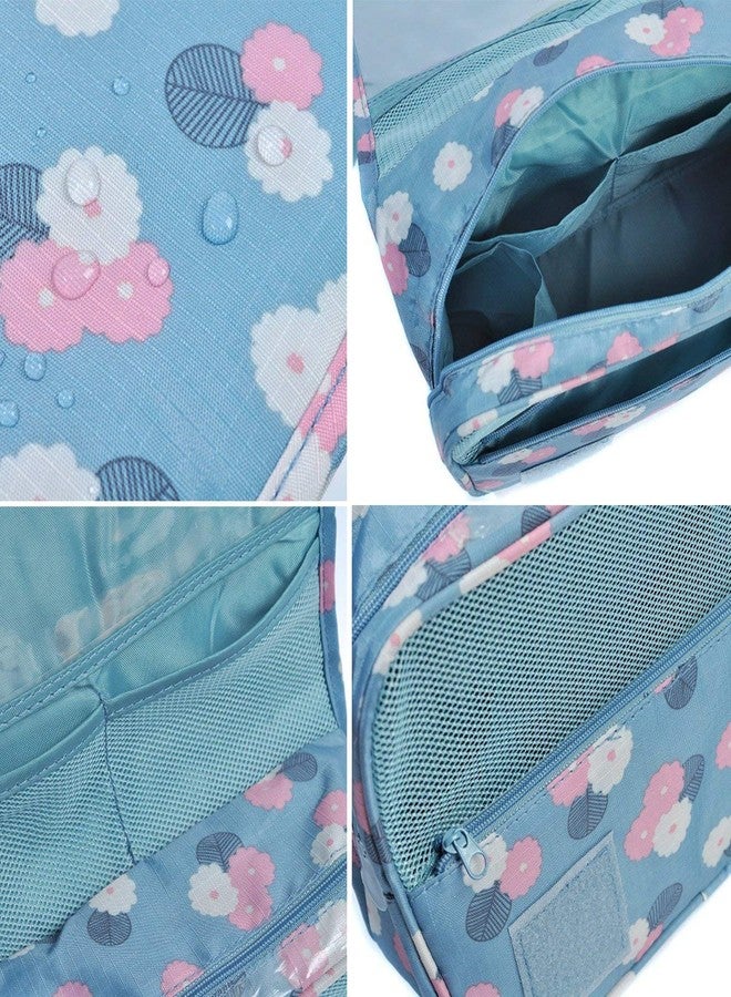 Shelzi Travel Toiletry Bag, Multifunction Cosmetic Makeup Organizer Hanging Makeup Pouch for Women & Girls Waterproof Folding Purse Travelling Makeup & Bathroom Accessories Storage Case (Multicolor) - Image 4